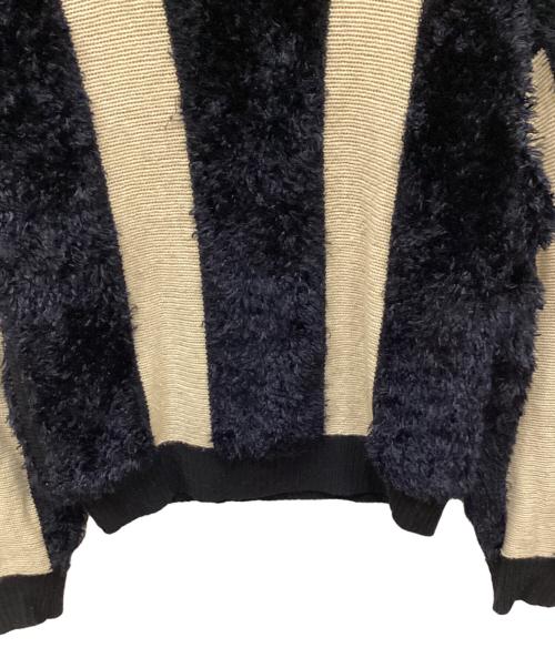 TOGA PULLA（トーガ プルラ）TOGA PULLA (トーガ プルラ) 切替ニット ベージュ×ネイビー サイズ:38の古着・服飾アイテム