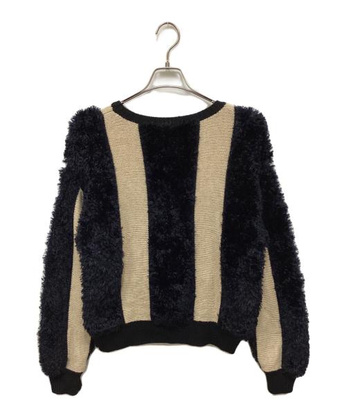 TOGA PULLA（トーガ プルラ）TOGA PULLA (トーガ プルラ) 切替ニット ベージュ×ネイビー サイズ:38の古着・服飾アイテム