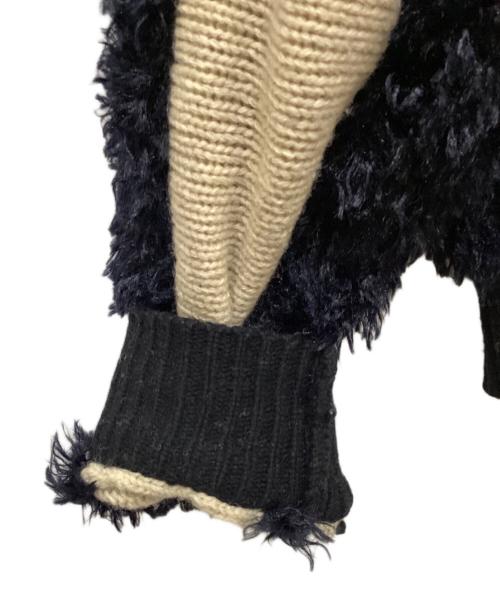 TOGA PULLA（トーガ プルラ）TOGA PULLA (トーガ プルラ) 切替ニット ベージュ×ネイビー サイズ:38の古着・服飾アイテム