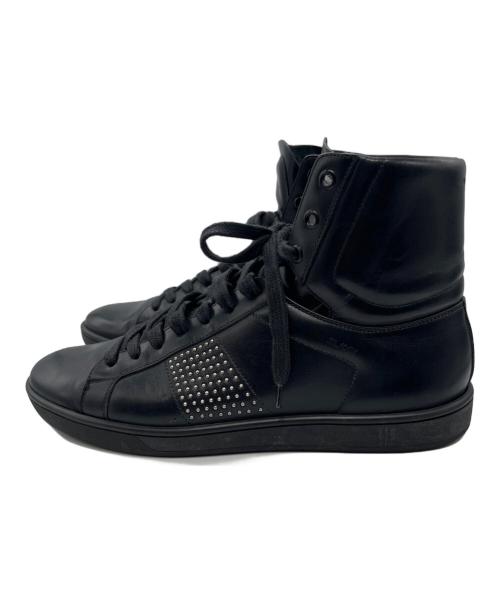Saint Laurent Paris（サンローランパリ）Saint Laurent Paris (サンローランパリ) スタッズハイカットスニーカー ブラック サイズ:41の古着・服飾アイテム