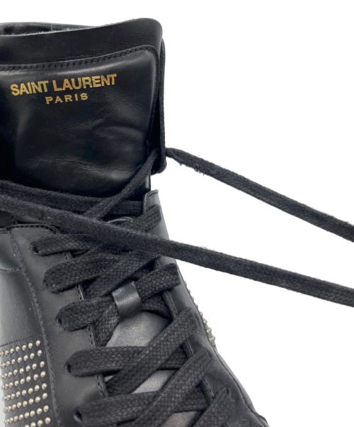 Saint Laurent Paris（サンローランパリ）Saint Laurent Paris (サンローランパリ) スタッズハイカットスニーカー ブラック サイズ:41の古着・服飾アイテム