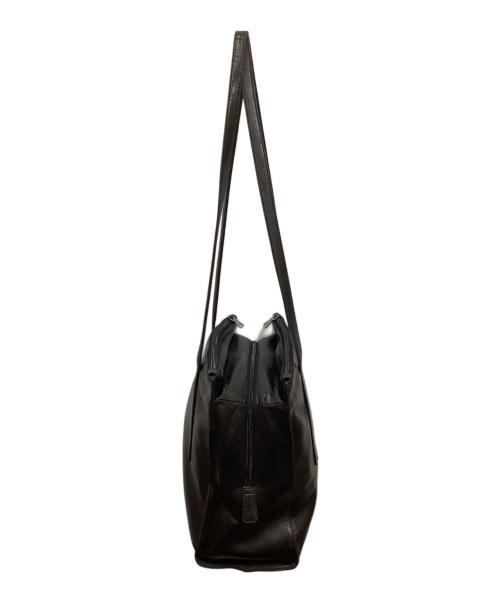 PRADA（プラダ）PRADA (プラダ) スクエアレザートートバッグ ブラックの古着・服飾アイテム