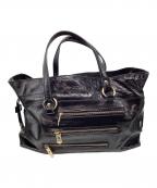 TOD'Sトッズ）の古着「三連ファスナートートバッグ」｜ブラック