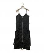 SLYスライ）の古着「FRONT ZIP GATHER CAMI/フロントジップギャザーキャミ」｜ブラック