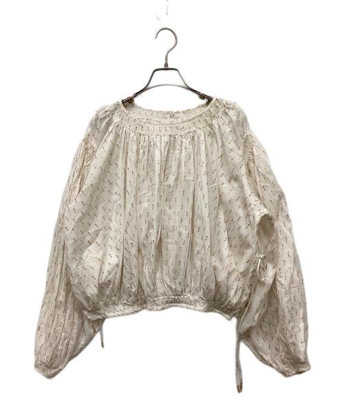 htage（テージ）htage (テージ) UNGRID (アングリッド) ラメドビーサイドスリットボリュームブラウス ホワイト サイズ:FREEの古着・服飾アイテム