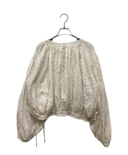 htage（テージ）htage (テージ) UNGRID (アングリッド) ラメドビーサイドスリットボリュームブラウス ホワイト サイズ:FREEの古着・服飾アイテム