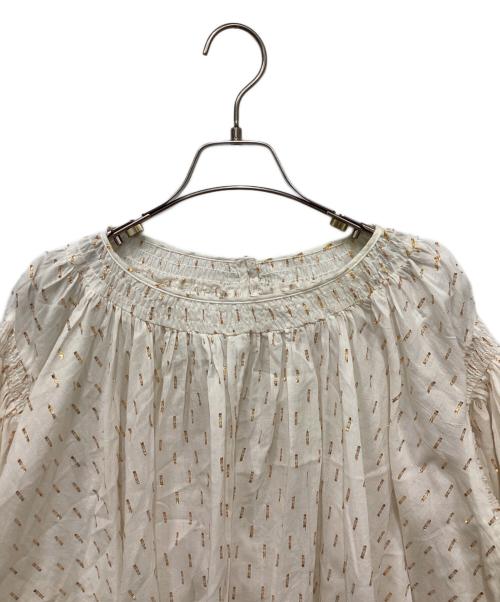 htage（テージ）htage (テージ) UNGRID (アングリッド) ラメドビーサイドスリットボリュームブラウス ホワイト サイズ:FREEの古着・服飾アイテム