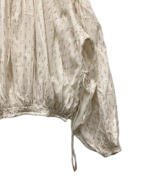 htage（テージ）htage (テージ) UNGRID (アングリッド) ラメドビーサイドスリットボリュームブラウス ホワイト サイズ:FREEの古着・服飾アイテム