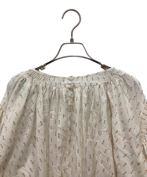 htage（テージ）htage (テージ) UNGRID (アングリッド) ラメドビーサイドスリットボリュームブラウス ホワイト サイズ:FREEの古着・服飾アイテム