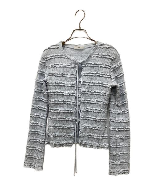 SLY（スライ）SLY (スライ) FRONT RIBBON FRILL 2P/フロントリボンフリルアンサンブルブラウス ブルー サイズ:FREEの古着・服飾アイテム