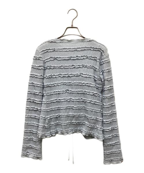 SLY（スライ）SLY (スライ) FRONT RIBBON FRILL 2P/フロントリボンフリルアンサンブルブラウス ブルー サイズ:FREEの古着・服飾アイテム