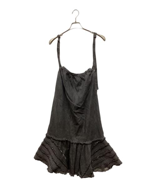 PINK HOUSE（ピンクハウス）PINK HOUSE (ピンクハウス) デニムフリルスカート ブラック サイズ:FREEの古着・服飾アイテム