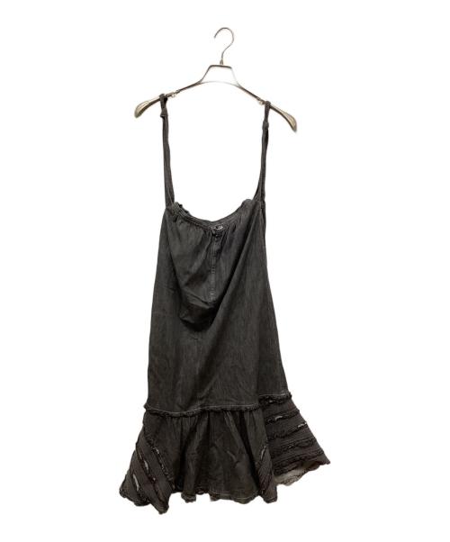 PINK HOUSE（ピンクハウス）PINK HOUSE (ピンクハウス) デニムフリルスカート ブラック サイズ:FREEの古着・服飾アイテム