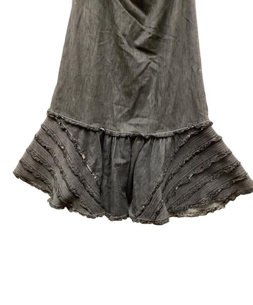 PINK HOUSE（ピンクハウス）PINK HOUSE (ピンクハウス) デニムフリルスカート ブラック サイズ:FREEの古着・服飾アイテム
