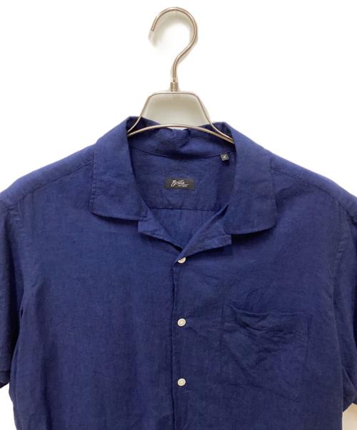 Brilla per il gusto（ブリッラ ペル イルグースト）Brilla per il gusto (ブリッラ ペル イルグースト) リネン混オープンカラーシャツ ネイビー サイズ:Lの古着・服飾アイテム