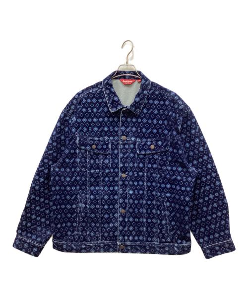 SUPREME（シュプリーム）Supreme (シュプリーム) Flocked Denim Trucker Jacket/フロックドデニムトラッカージャケット ネイビー サイズ:XLの古着・服飾アイテム