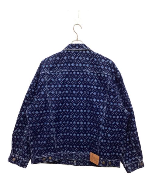 SUPREME（シュプリーム）Supreme (シュプリーム) Flocked Denim Trucker Jacket/フロックドデニムトラッカージャケット ネイビー サイズ:XLの古着・服飾アイテム