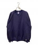 RUSSELL ATHLETICラッセルアスレチック）の古着「90sクルーネックプレーンスウェット」｜ネイビー