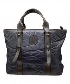 HUNTING WORLDハンティングワールド）の古着「レザーハンドルバチュートートバッグ」｜ネイビー