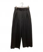 M TO Rムウトアール）の古着「DOUBLETUCK WIDE PANTS/ダブルタックパンツワイドパンツ」｜ブラック