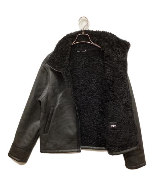 ZARA（ザラ）ZARA (ザラ) エコレザーボンバージャケット ブラック サイズ:Mの古着・服飾アイテム