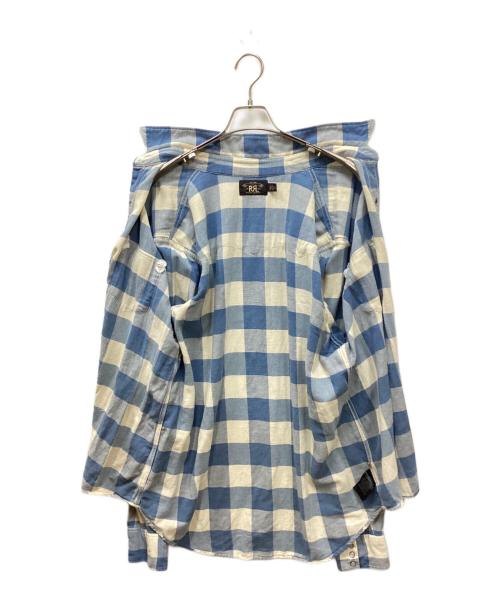 RRL（ダブルアールエル）RRL (ダブルアールエル) スリム フィット ツイルウエスタン シャツ ブルー サイズ:XLの古着・服飾アイテム