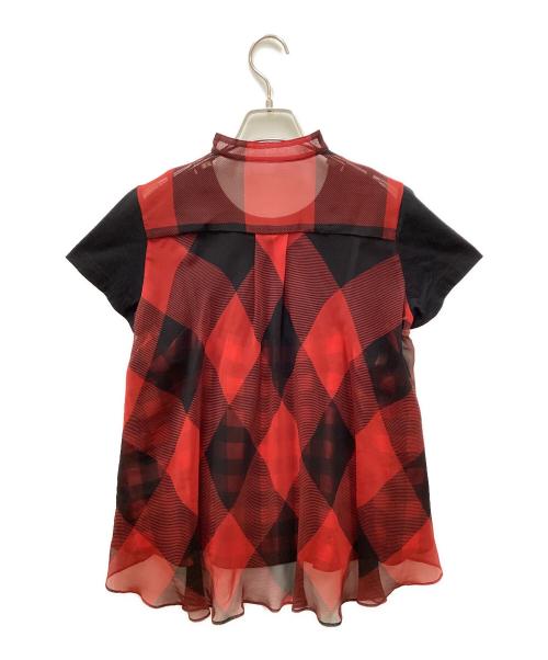 sacai（サカイ）sacai (サカイ) ドッキングTシャツ ブラック×レッド サイズ:1の古着・服飾アイテム