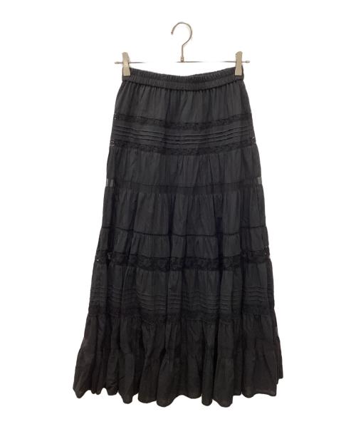 COCODEAL（ココディール）COCODEAL (ココディール) レース切替ティアードスカート ブラック サイズ:2の古着・服飾アイテム
