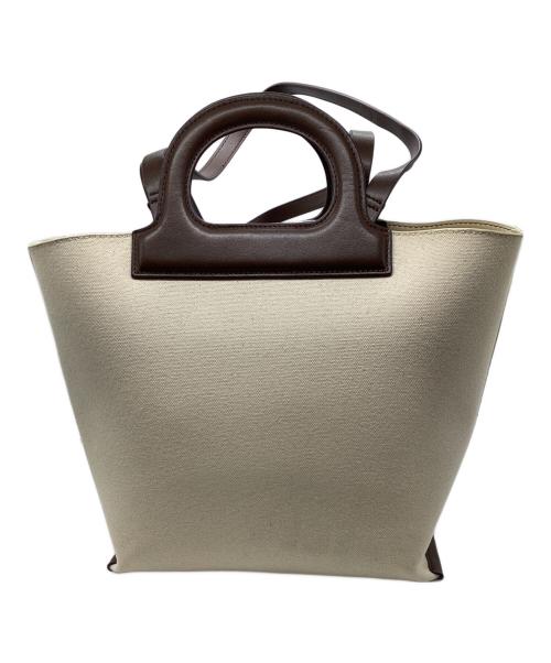 EPOR（エポール）EPOR (エポール) キャンバス2WAYバッグ アイボリー×ブラウンの古着・服飾アイテム