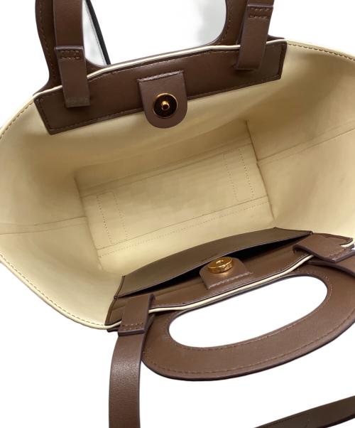 EPOR（エポール）EPOR (エポール) キャンバス2WAYバッグ アイボリー×ブラウンの古着・服飾アイテム