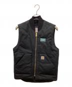 CarHarttカーハート）の古着「Relaxed Fit Firm Duck Insulated Rib Collar Vest/リラックスドフィットフィルムダックインシュレイテッドリブカラーベスト」｜ブラック
