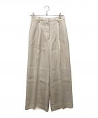 ebureエブール）の古着「センタープレスワイドスラックスパンツ」｜アイボリー