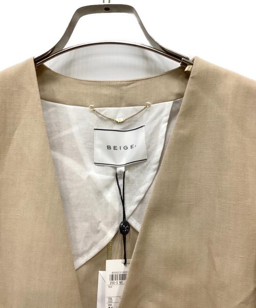 BEIGE（ベイジ）BEIGE (ベイジ) CAROLE / ノーカラージャケット ベージュ サイズ:4の古着・服飾アイテム