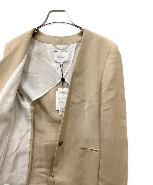 BEIGE（ベイジ）BEIGE (ベイジ) CAROLE / ノーカラージャケット ベージュ サイズ:4の古着・服飾アイテム