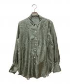 23区 R(アール)23ク アール）の古着「シルクボウタイブラウス」｜グリーン
