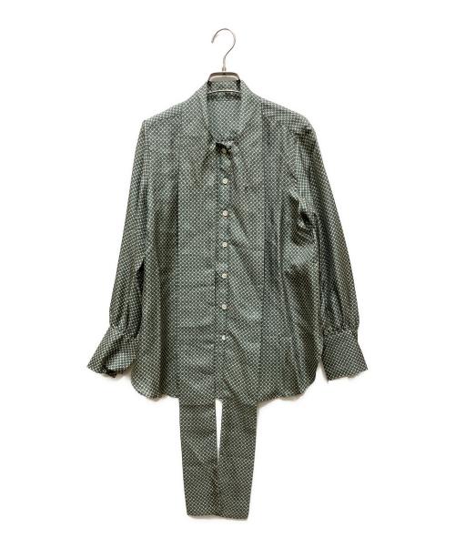 23区 R(アール)（23ク アール）23区 R(アール) (23ク アール) シルクボウタイブラウス グリーン サイズ:size38 未使用品の古着・服飾アイテム