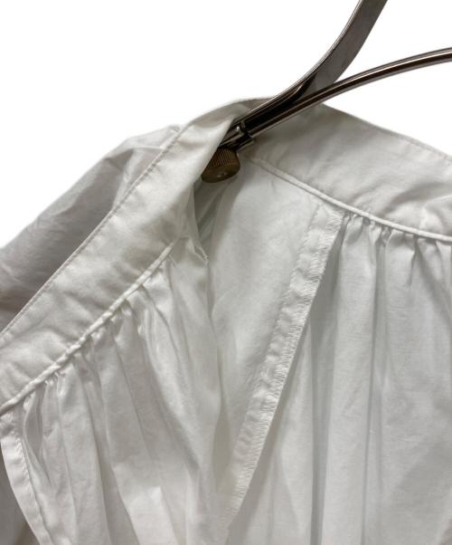 MACPHEE（マカフィー）MACPHEE (マカフィー) ハイカウントコットンツイル ギャザーブラウス ホワイト サイズ:size36の古着・服飾アイテム