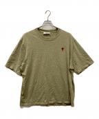 AMI Alexandre Mattiussiアミアレクサンドルマテュッシ）の古着「ハートロゴ刺繍Tシャツ」｜オリーブ