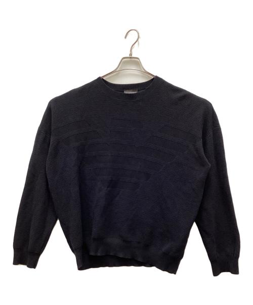 EMPORIO ARMANI（エンポリオアルマーニ）EMPORIO ARMANI (エンポリオアルマーニ) コットンニット ネイビー サイズ:Lの古着・服飾アイテム