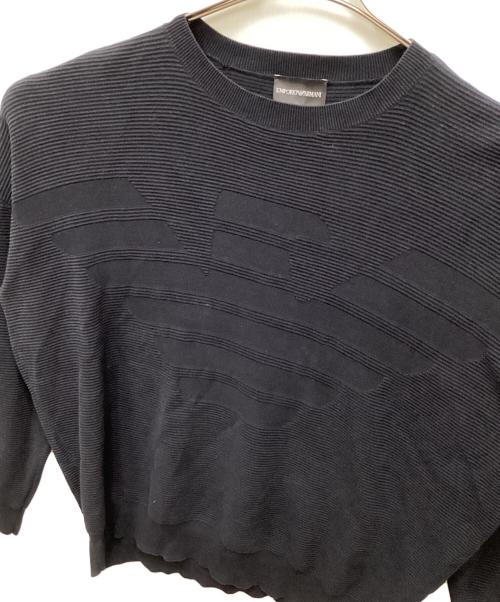 EMPORIO ARMANI（エンポリオアルマーニ）EMPORIO ARMANI (エンポリオアルマーニ) コットンニット ネイビー サイズ:Lの古着・服飾アイテム