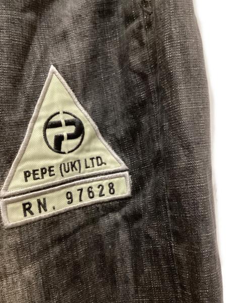 Pepe Jeans（ペペジーンズ）Pepe Jeans (ペペジーンズ) カモ柄パッチワークデザインワイドデニムパンツ ブラック サイズ:38の古着・服飾アイテム