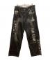 Pepe Jeans（ペペジーンズ）の古着「カモ柄パッチワークデザインワイドデニムパンツ」｜ブラック