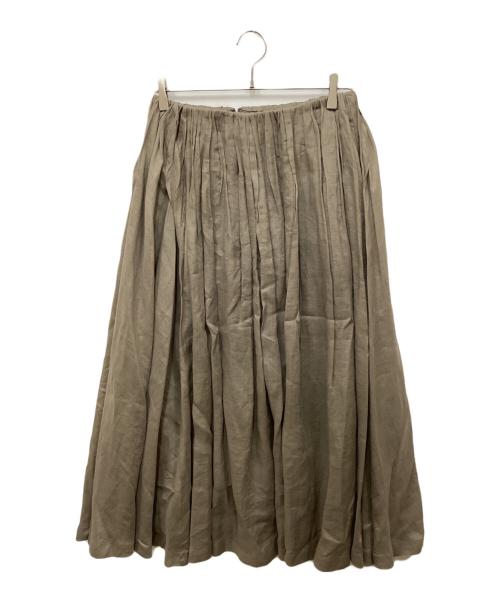 ebure（エブール）ebure (エブール) リネンフレアスカート ブラウン サイズ:36の古着・服飾アイテム