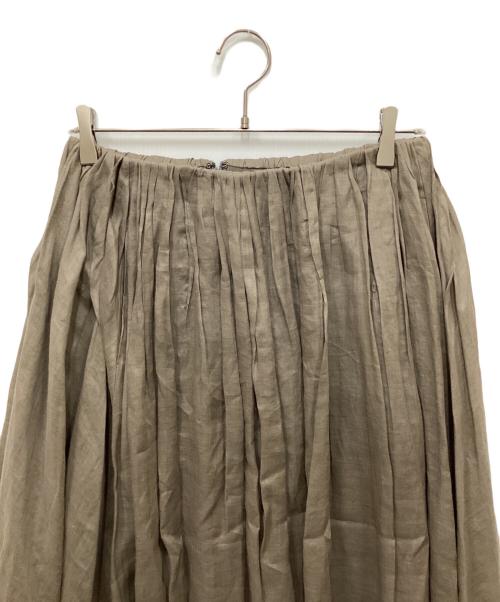 ebure（エブール）ebure (エブール) リネンフレアスカート ブラウン サイズ:36の古着・服飾アイテム