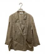 ebureエブール）の古着「リネンダブルブレストテーラードジャケット」｜ブラウン