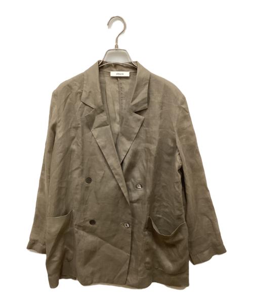 ebure（エブール）ebure (エブール) リネンダブルブレストテーラードジャケット ブラウン サイズ:36の古着・服飾アイテム