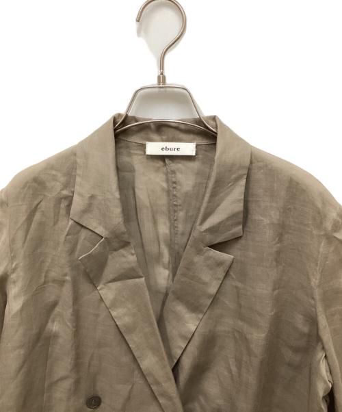 ebure（エブール）ebure (エブール) リネンダブルブレストテーラードジャケット ブラウン サイズ:36の古着・服飾アイテム
