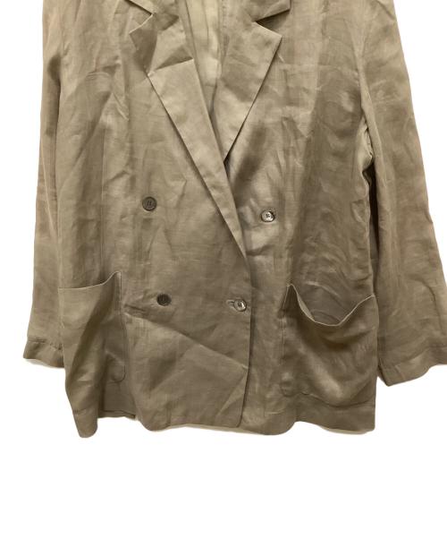 ebure（エブール）ebure (エブール) リネンダブルブレストテーラードジャケット ブラウン サイズ:36の古着・服飾アイテム