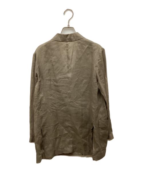 ebure（エブール）ebure (エブール) リネンダブルブレストテーラードジャケット ブラウン サイズ:36の古着・服飾アイテム