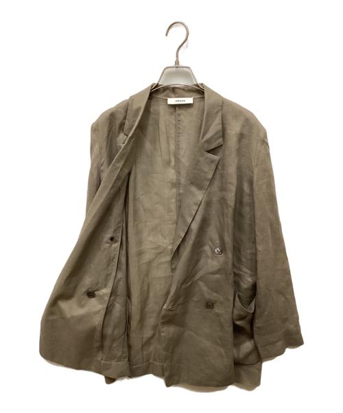 ebure（エブール）ebure (エブール) リネンダブルブレストテーラードジャケット ブラウン サイズ:36の古着・服飾アイテム